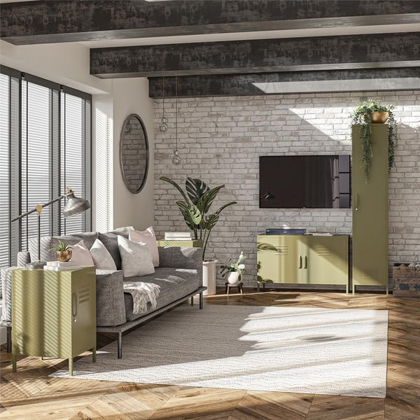 Kaki kovový nočný stolík Bradford – Støraa-image-1