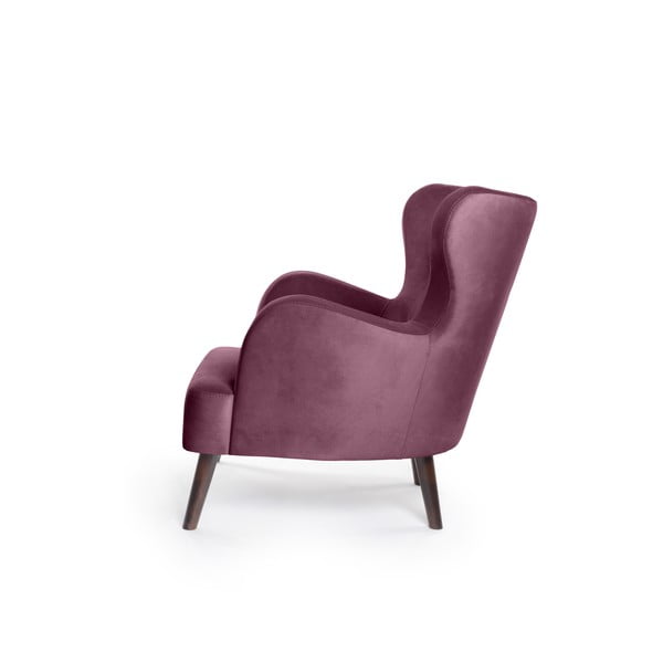 Fialové zamatové kreslo ušiak Noemye – Bonami Selection-image-3