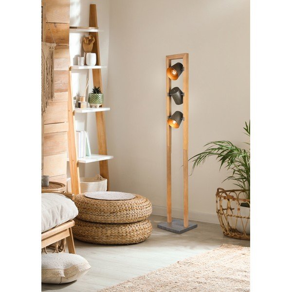 Stojacia lampa v prírodnej farbe s kovovým tienidlom (výška 150 cm) Bell – Trio-image-1