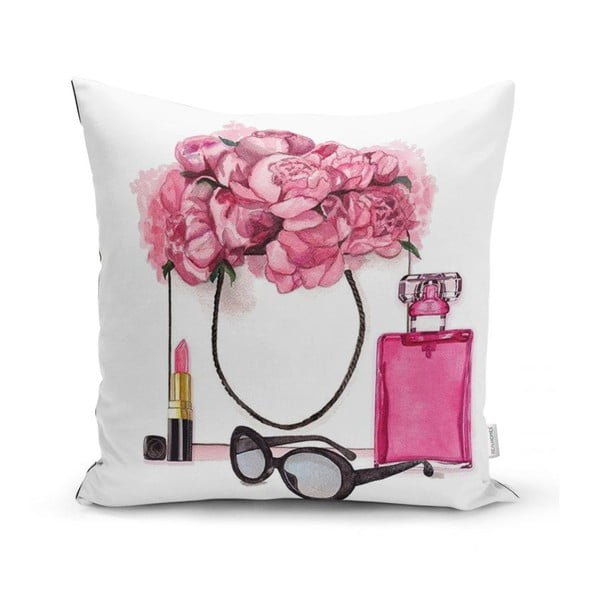 Obliečka na vankúš Minimalist Cushion Covers Pink Flowers and Perfume, 45 x 45 cm
