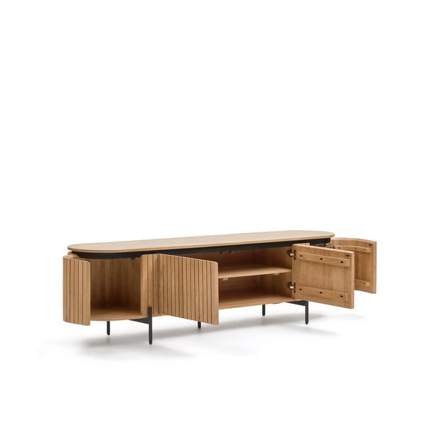 TV stolík z mangového dreva v prírodnej farbe 200x55 cm Licia - Kave Home-image-4