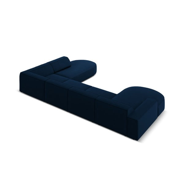 Modrá zamatová rohová pohovka (pravý roh) Jodie - Micadoni Home-image-4