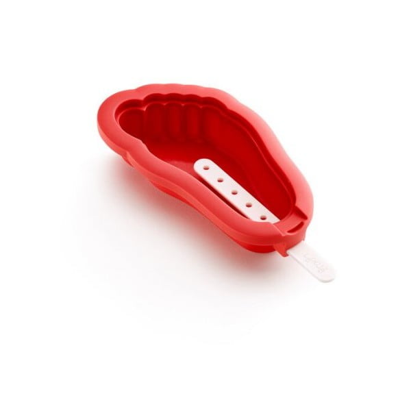 Červená silikónová forma na zmrzlinu v tvare chodidla Lékué Iconic-image-1