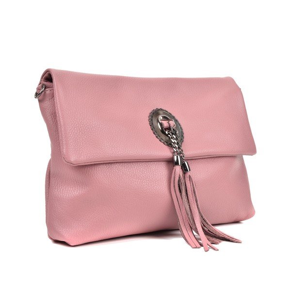 Ružová kožená kabelka crossbody Roberta M Elisa-image-1
