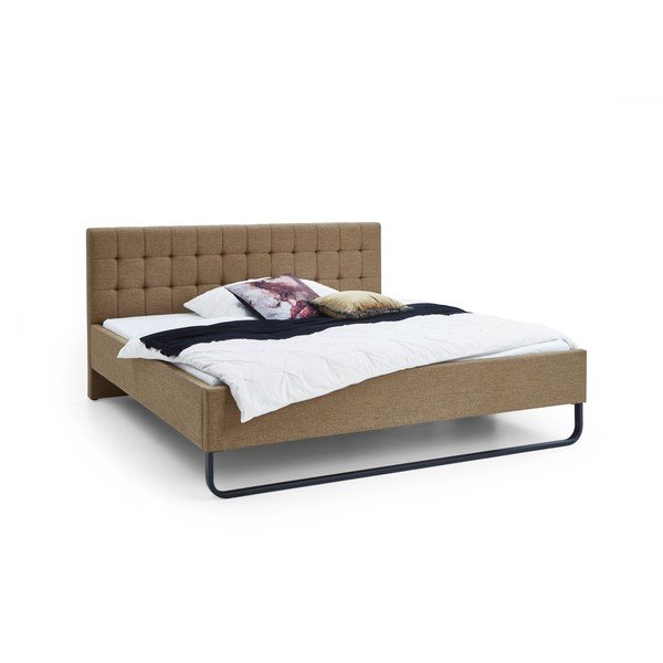 Svetlohnedá čalúnená dvojlôžková posteľ bez roštu 180x200 cm Lambada – Meise Möbel-image-4