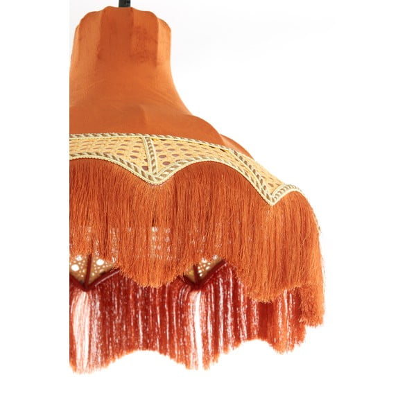 Oranžové závesné svietidlo s textilným tienidlom ø 40 cm Mizia – Light & Living-image-4