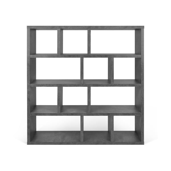 Sivá knižnica v dekore betónu 150x159 cm Berlin – TemaHome