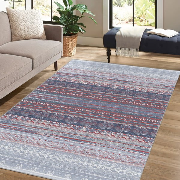 Fialovo-sivý prateľný koberec 80x150 cm Vintage Stripe – Mila Home-image-4