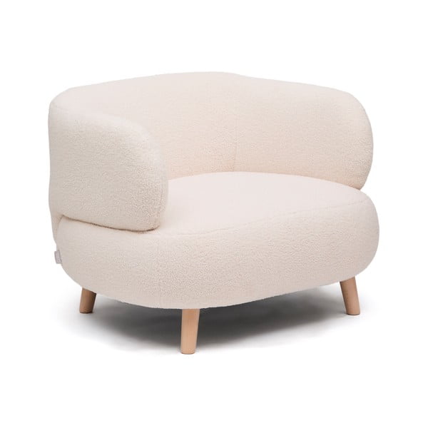 Béžové kreslo z textílie buklé Luisa – Kave Home