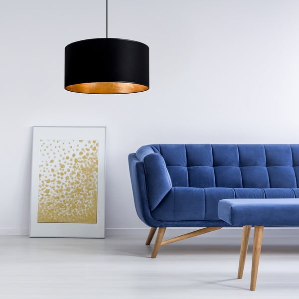 Čierne závesné svietidlo s vnútrom v zlatej farbe Sotto Luce Mika, ∅ 50 cm-image-2