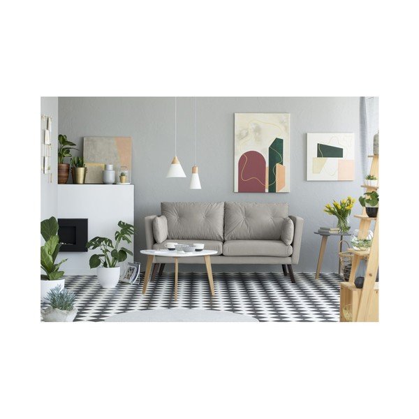 Svetlosivá trojmiestna pohovka Mazzini Sofas Cotton-image-2