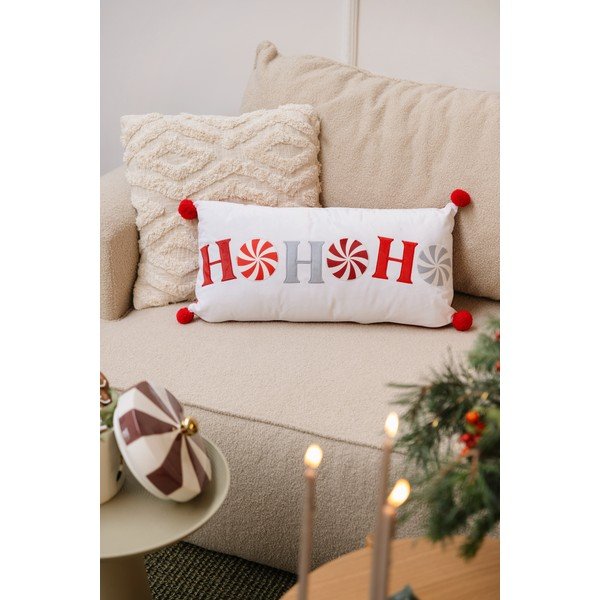 Zamatový dekoračný vankúš s vianočným motívom 60x30 cm Ho Ho Ho – Catherine Lansfield-image-3