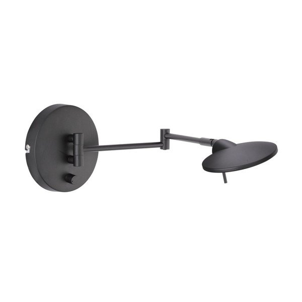 Matne čierne LED nástenné svietidlo s ohýbateľnou konštrukciou/so stmievačom Kazan – Trio