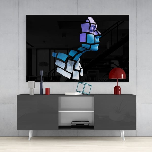 Sklenený obraz Insigne Fragmented in Blue-image-1