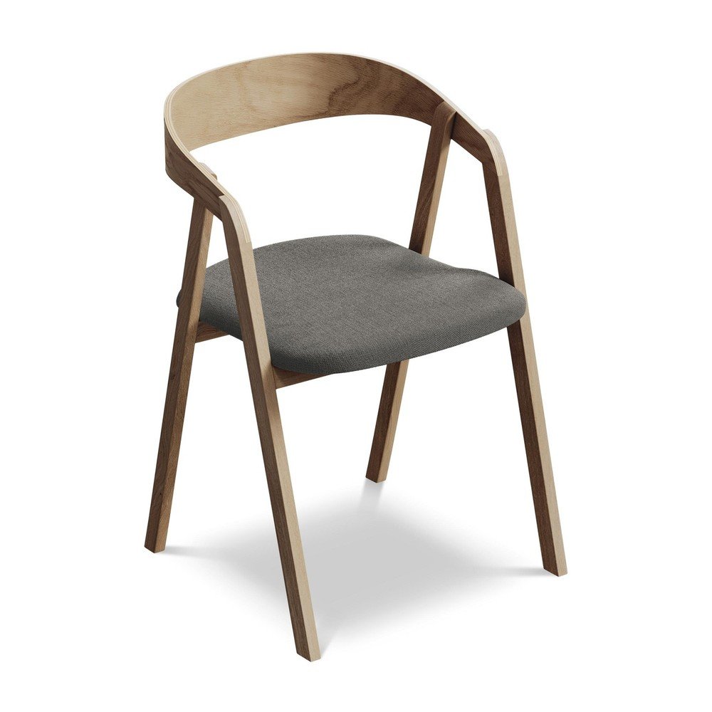 Sivé jedálenské kreslo z masívneho dreva Erika – Makamii