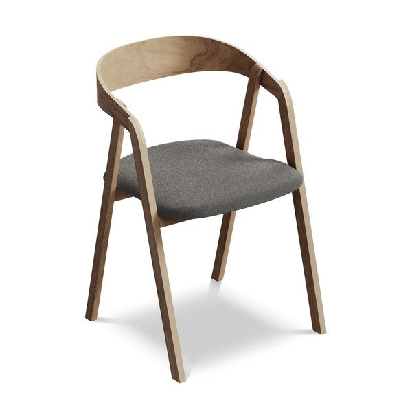 Sivé jedálenské kreslo z masívneho dreva Erika – Makamii