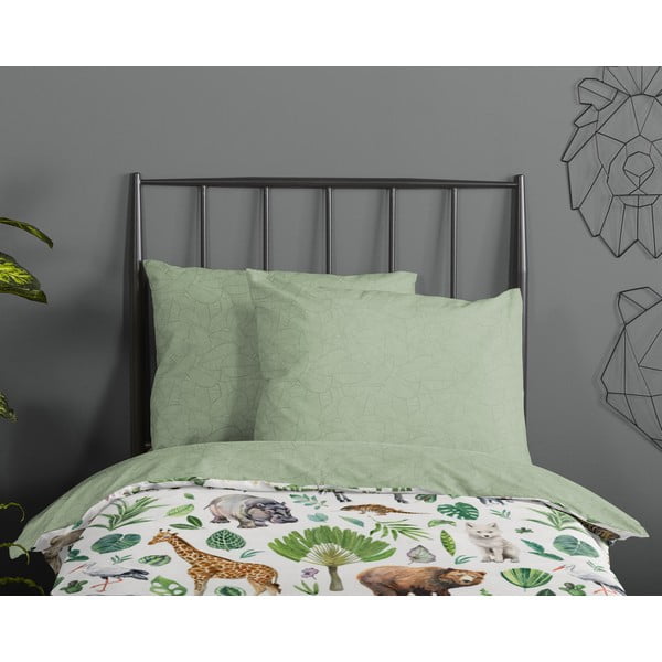 Zelené bavlnené detské obliečky na jednolôžko 140x200 cm Samba – Good Morning-image-2