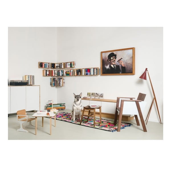 Polica na knihy z dubového dreva das kleine b b4, výška 25 cm-image-4