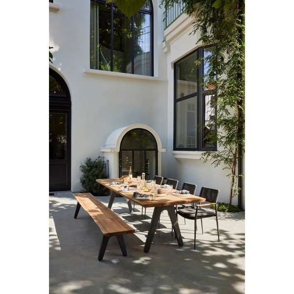 Čierna/prírodná záhradná lavica Pure – Diphano-image-4