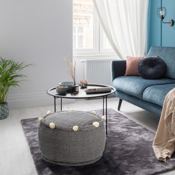 Čierno-biely taburet Canazei – Tomasucci-image-1