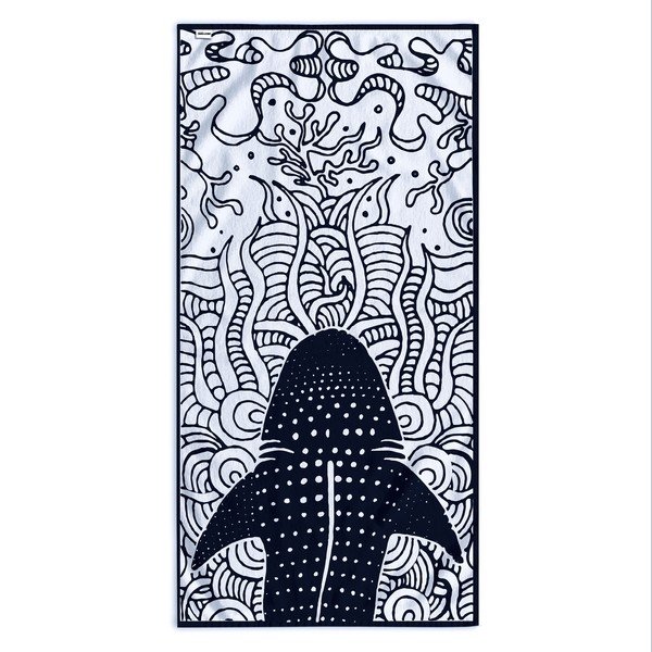 Tmavomodrá plážová osuška 90x180 cm Shark - DecoKing-image-2