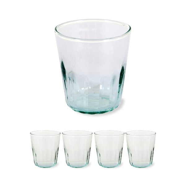 Sada 4 ks pohárov z recyklovaného skla Garden Trading, ø 8 cm