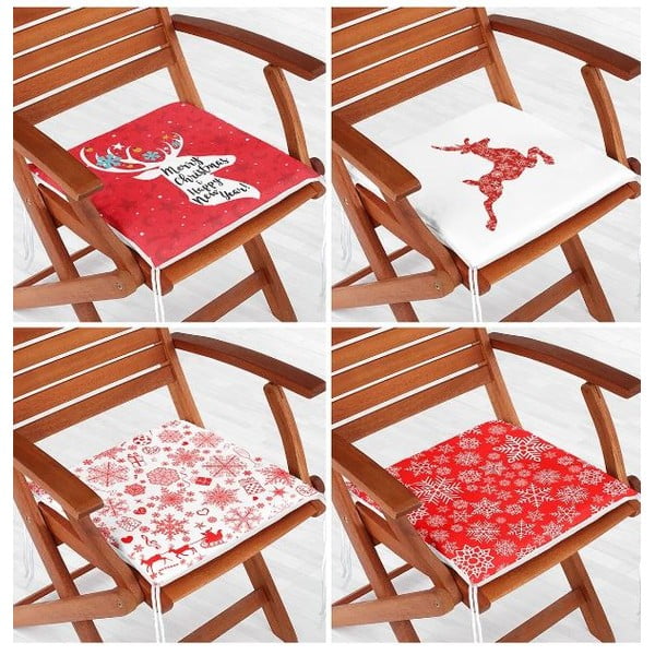 Sedáky v súprave 4 ks s vianočným motívom 40x40 cm Snowflakes – Mila Home
