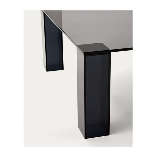 Tmavosivý sklenený konferenčný stolík 85x85 cm Adularia – Kave Home-image-3