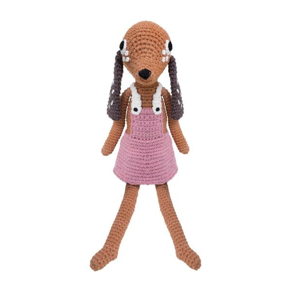 Pletená detská hračka Sebra Crochet Animal Dog Bella