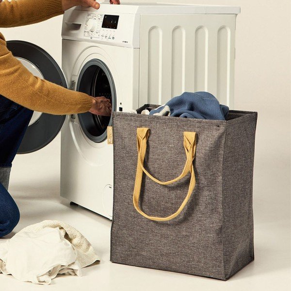 Sivý látkový kôš na bielizeň 53 l Laundry Hub Tweed – Rolser-image-2