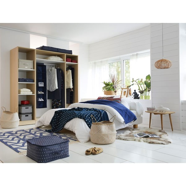 Tmavomodrý závesný obal na oblečenie Compactor Dots, dĺžka 100 cm-image-1