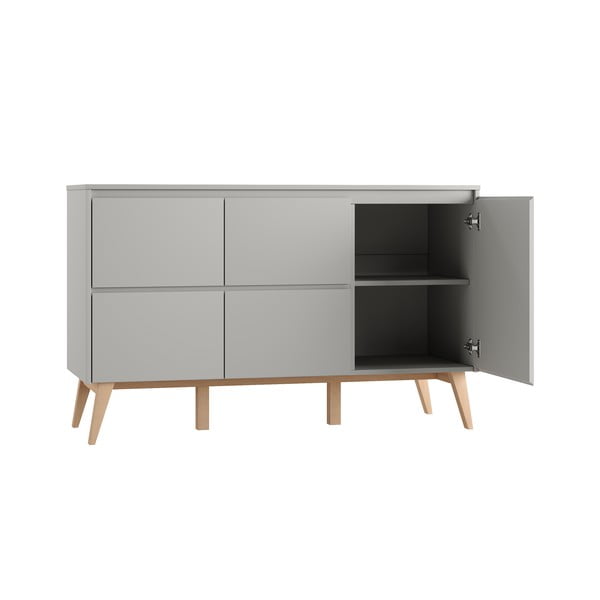 Sivá nízka detská komoda 149x52,5 cm Swing – Pinio-image-3