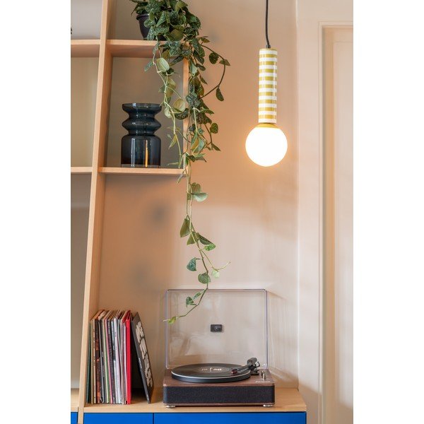 Žlté kovové závesné svietidlo ø 12 cm Rayado Retro – Leitmotiv-image-1