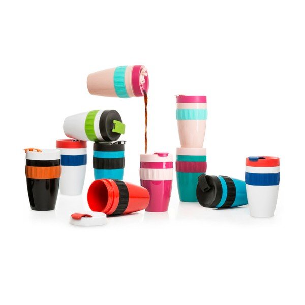 Termohrnček Sagaform To Go Mug, 400 ml, čierno-oranžový-image-1