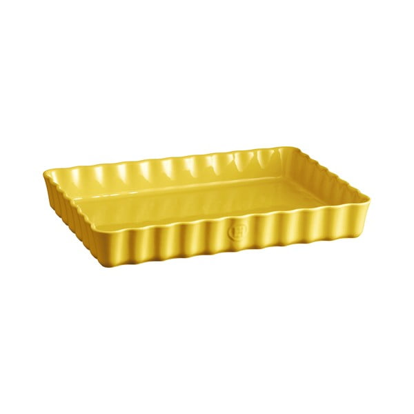 Žltá keramická koláčová forma Emile Henry, 24 × 34 cm