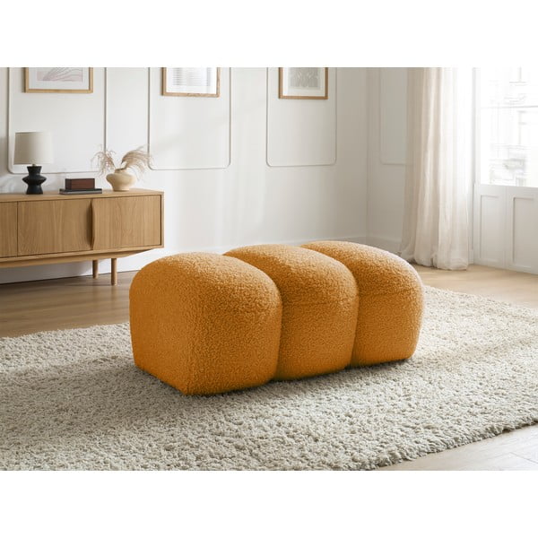 Podnožka z textílie buklé v horčicovej farbe Hippolyte – Bobochic Paris-image-1