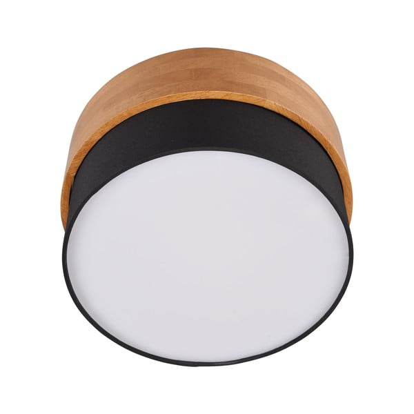 Stropné svietidlo v čierno-prírodnej farbe s textilným tienidlom Seasons – Trio-image-2