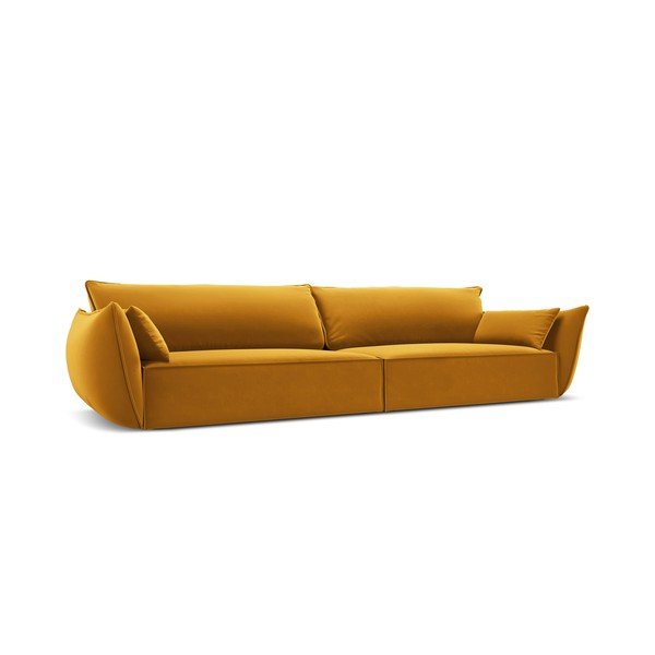 Zamatová pohovka v horčicovej farbe 248 cm Vanda – Mazzini Sofas-image-2