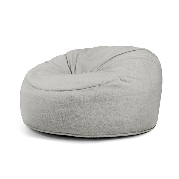 Svetlosivý sedací vak z textílie buklé Om 135 – SLOWDOWN