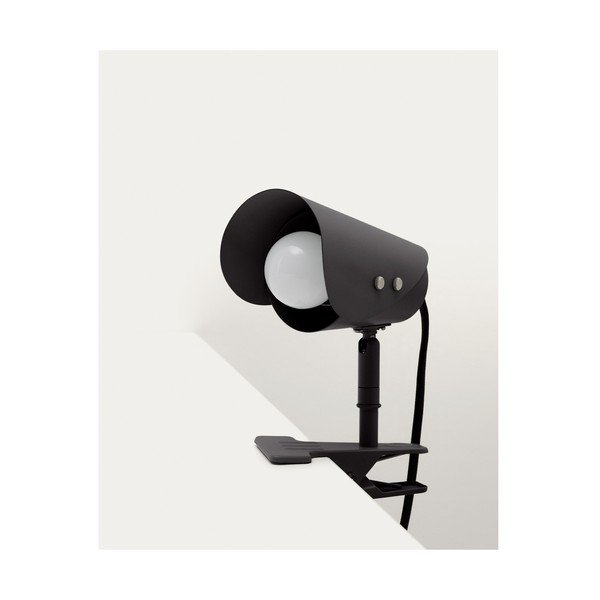 Čierna kovová stolová lampa s klipom (výška  16 cm) Jula – Kave Home-image-4