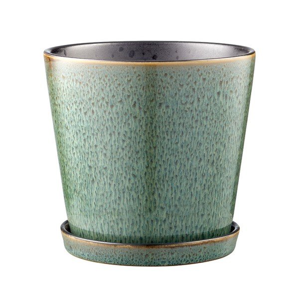 Kameninový obal na kvetináč ø 14 cm Gastro Green/Black – Bitz-image-3