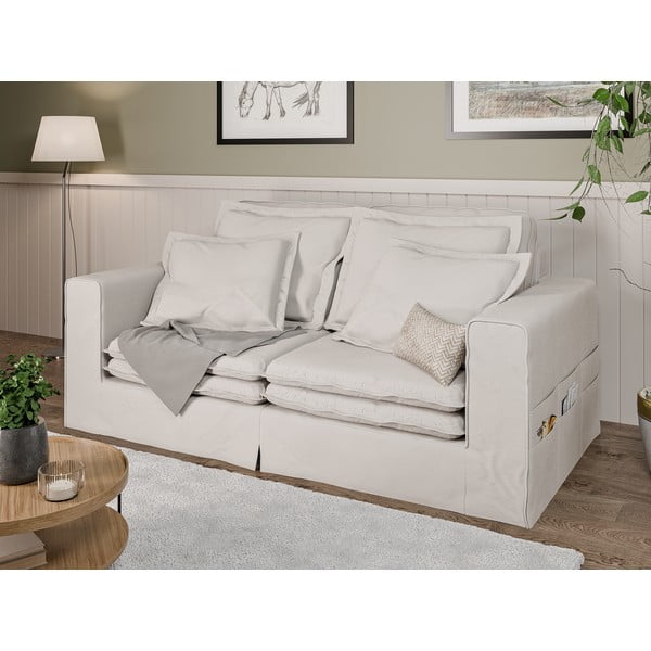 Krémovobiela pohovka 196 cm Nora – Ropez-image-3