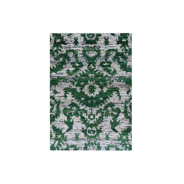 Zelený vlnený koberec Ikat, 230x160 cm