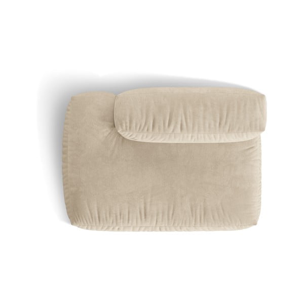 Béžový zamatový modul pohovky (ľavý roh) Martina – Micadoni -image-3