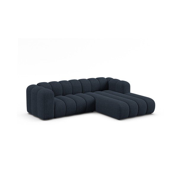 Tmavomodrá ženilková rohová pohovka (pravý roh/s leňoškou) Lupine – Micadoni -image-1