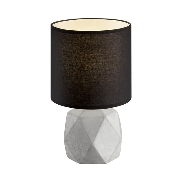 Čierno-sivá stolová lampa s textilným tienidlom (výška 28 cm) Pike – Reality