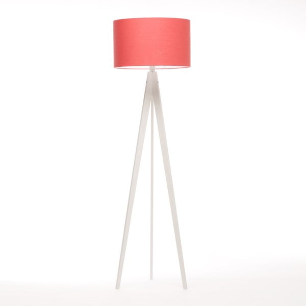 Stojacia lampa Artist Coral Red Linnen/White Birch, 125x42 cm