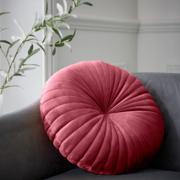 Zamatový dekoračný vankúš ø 40 cm Round Soft Touch – Catherine Lansfield-image-1
