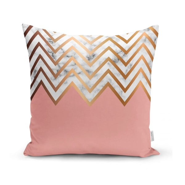 Obliečka na vankúš Minimalist Cushion Covers Polčas Pink Zigzag, 45 x 45 cm