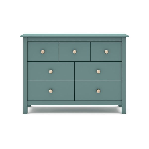 Nízka detská komoda z borovicového dreva v petrolejovej farbe 110x80 cm Max – Marckeric-image-2